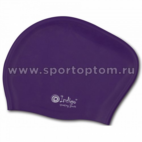 Шапочка для плавания силиконовая  длинные волосы INDIGO 804 SC 56-61 Фиолетовый