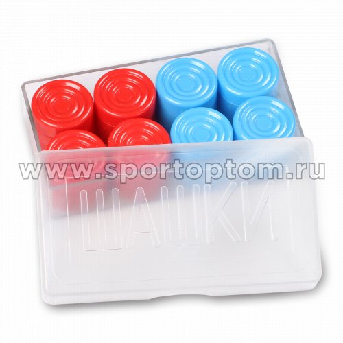 Шашки пластиковые без доски в коробке SM-374 Сине-красный