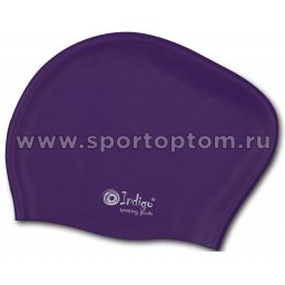 Шапочка для плавания силиконовая  длинные волосы INDIGO 804 SC Фиолетовый