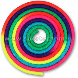 Скакалка для художественной гимнастики утяжеленная семицветная  INDIGO 165 г IN038 Радуга (2)