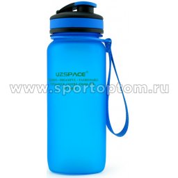 Бутылка для воды с сеточкой и мерной шкалой UZSPACE 650мл тритан 3030 Синий матовый (1)