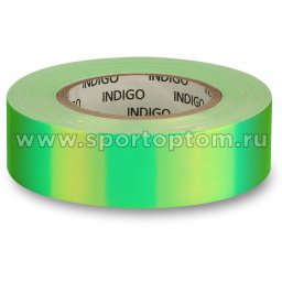 Обмотка для обруча с подкладкой INDIGO зеркальная RAINBOW Зелено-желто-лимонный (2)
